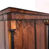 Biedermeier Armoire, Walnut Veneer and Full Columns, Austria, circa 1820