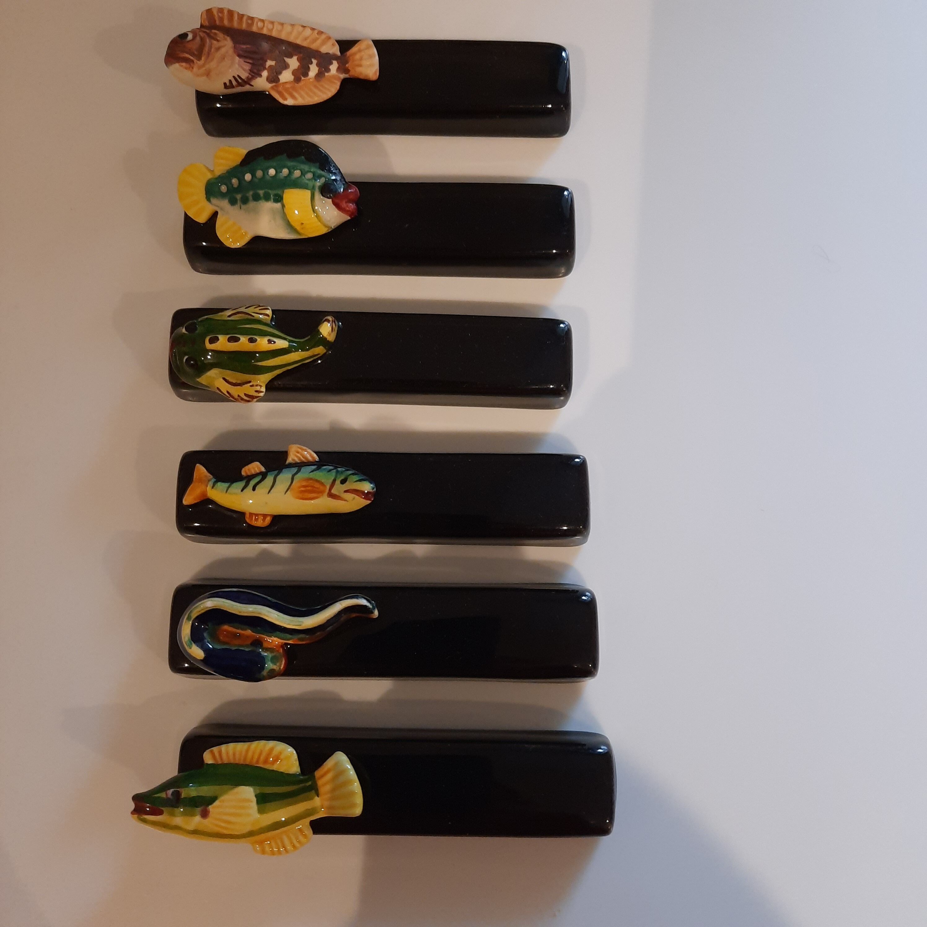 Set of 6 vintage ceramic knife holders from Vallauris