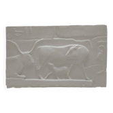 Plâtre représentant deux vaches et un veau, d’après une fresque égyptienne