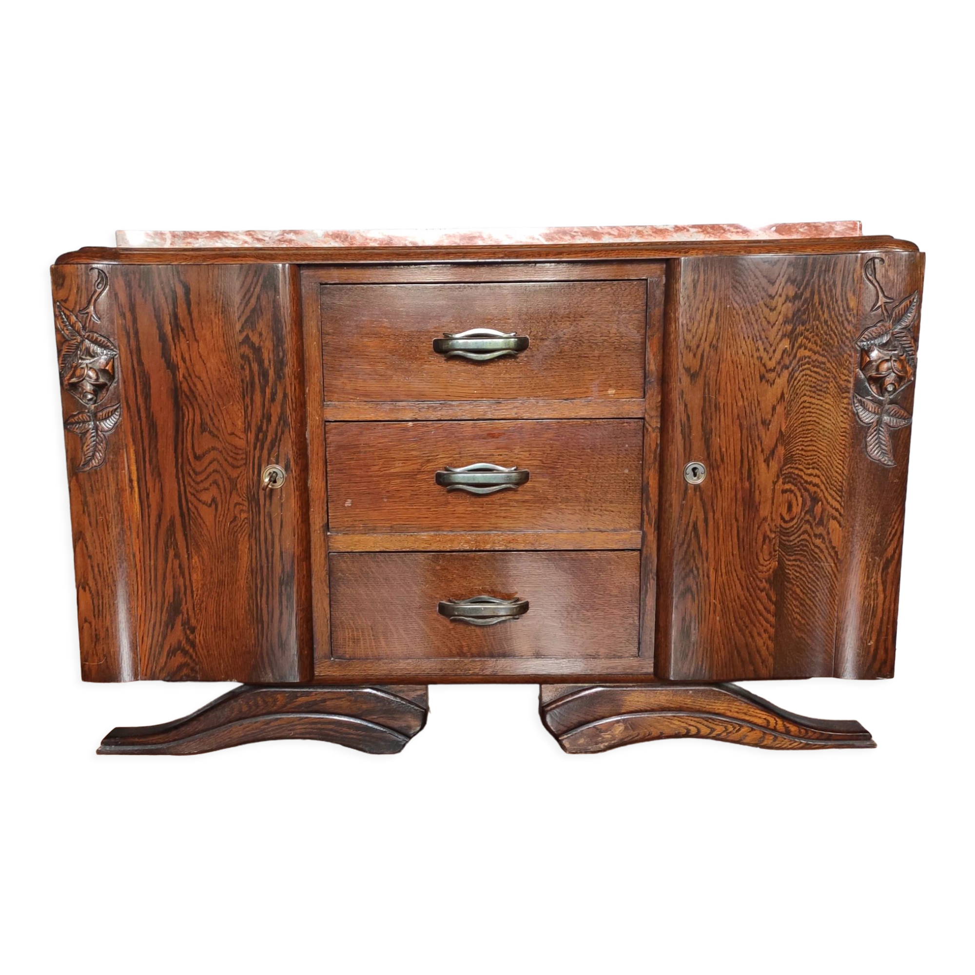 Oak art deco chest of drawers