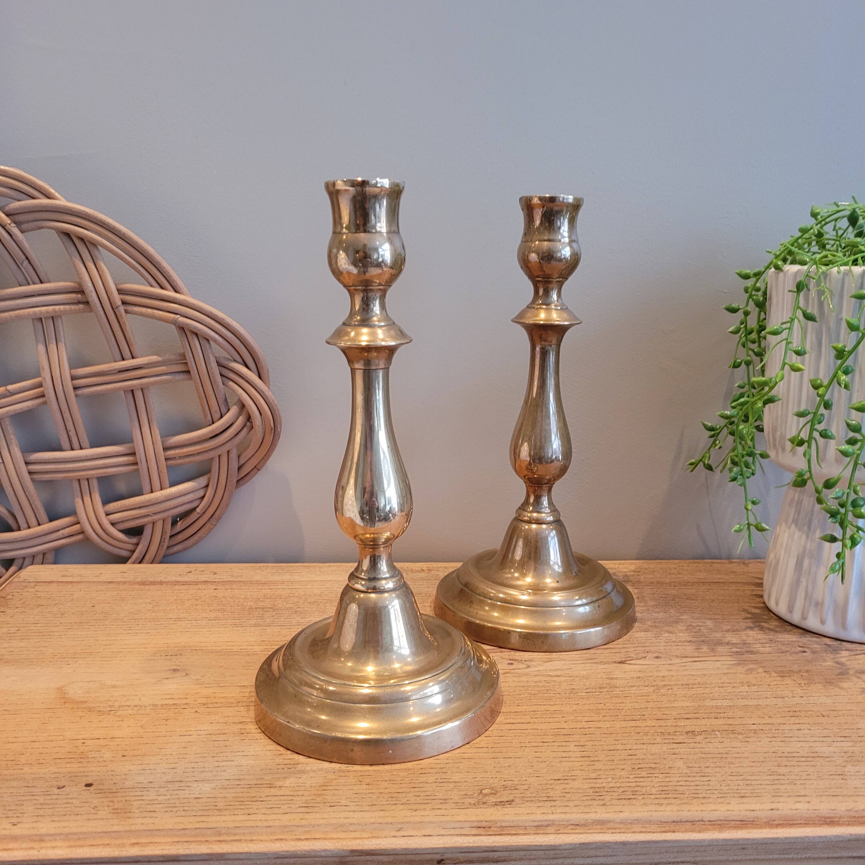 La Redoute x Selency pair of brass candle holders 31
