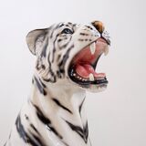 White ceramic tiger - Ceramiche Boxer, Italy