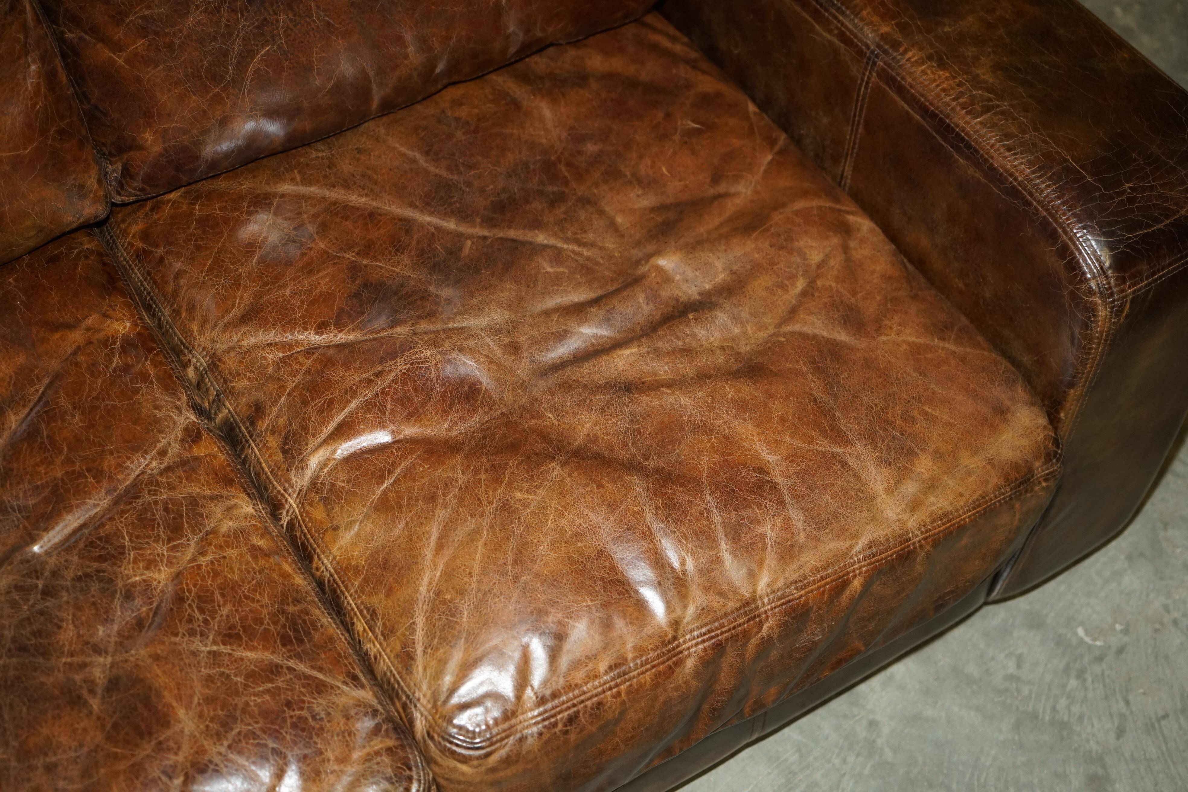 Heritage Biker Halo Soho Vintage leather sofa