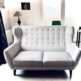 2-Seater Upholstered Sofa Scandinavian Style Mid-Century Spirit Compass Legs