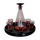 Art Deco port liqueur service tray - glasses