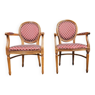Paire de fauteuil Médaillon style Louis XV
