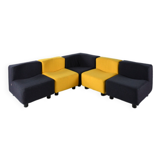 Living room with 5 armchairs which can form a sofa