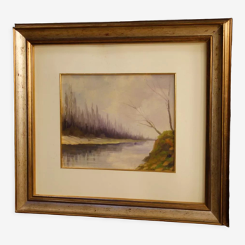 Signed Italian landscape painting from XXth century