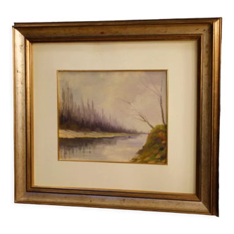 Signed Italian landscape painting from XXth century