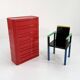 Red cabinet model “4964” by Olaf Von Bohr for Kartell, 1970