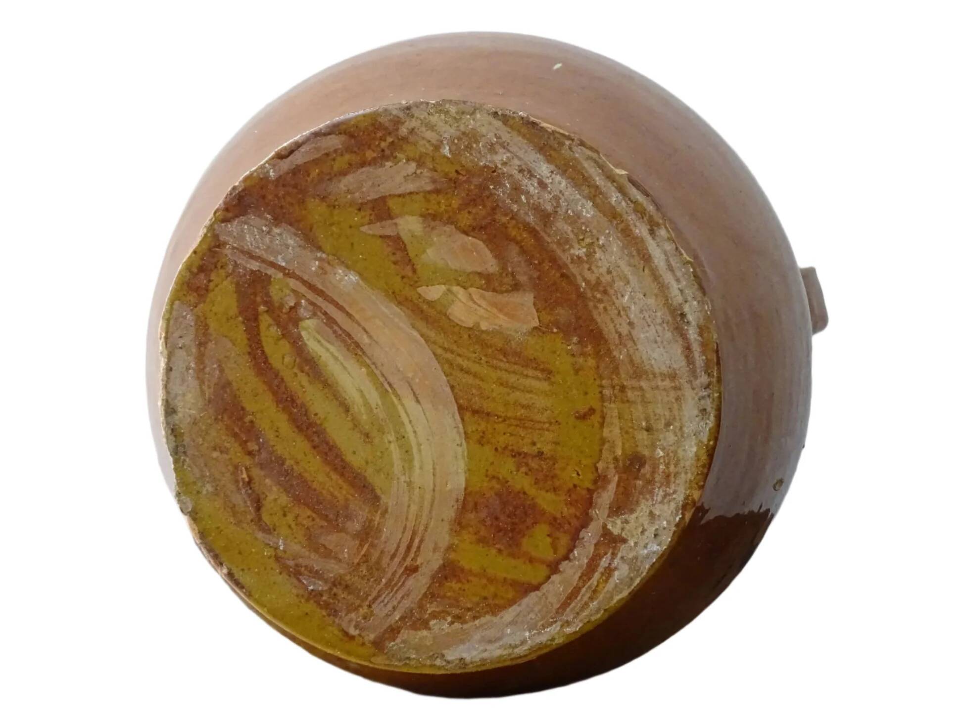 Orjol ancien français à glaçure orange foncé, provenant du Languedoc