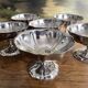 Vintage stainless steel stemmed bowls