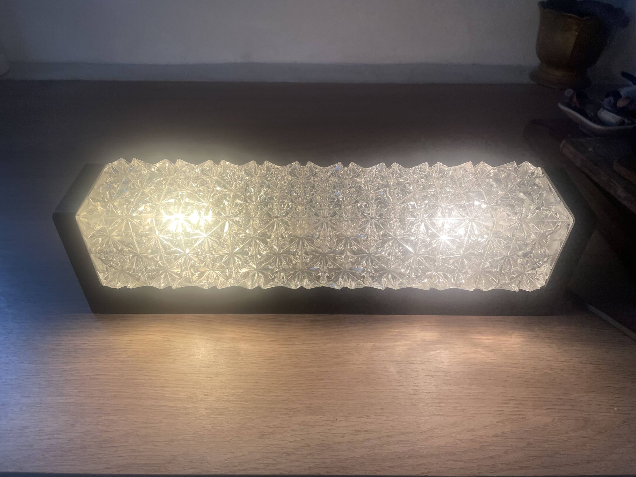 Vintage Erco glass and Bakelite wall light