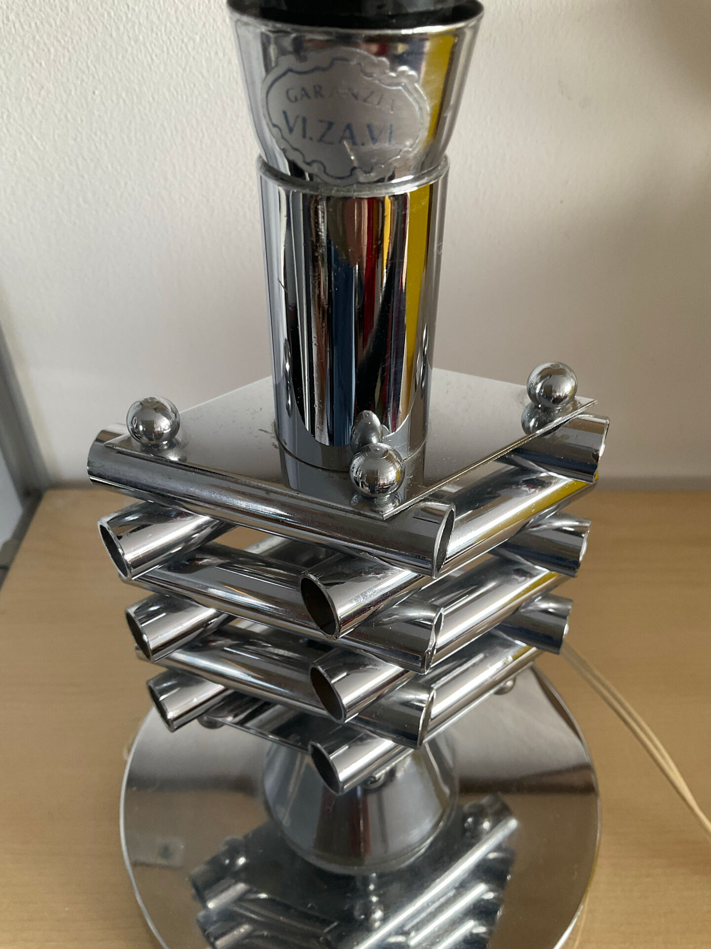 1970s Italian chrome metal lamp base