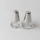 Vintage Argent Salt and Pepper Shakers with Clear Glass and Silver-Plated Caps, Conical Minimal Italian Design, 1950s