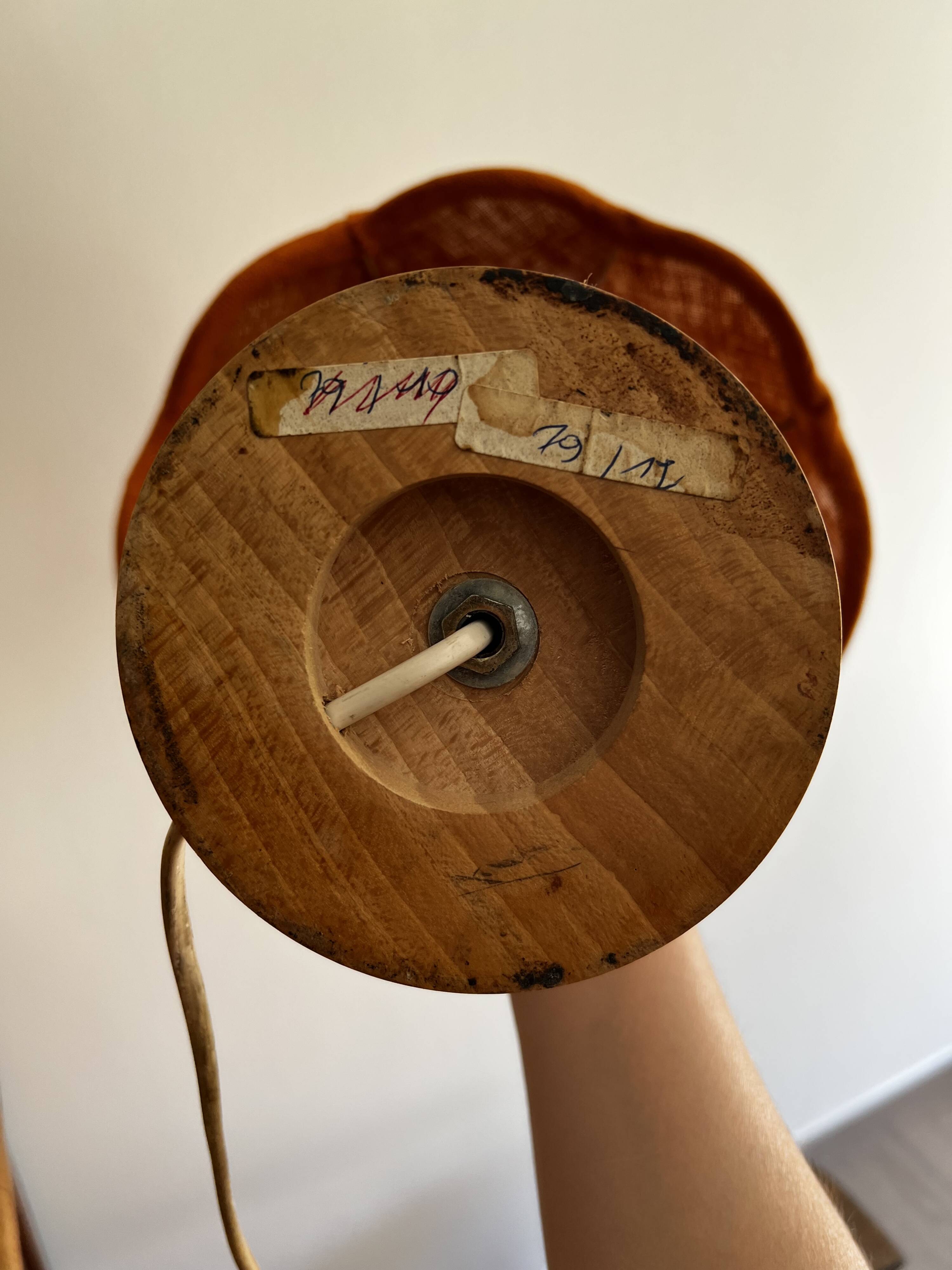 Pair of vintage wooden foot lamps