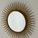 Sun mirror in gold metal 1950  21cm
