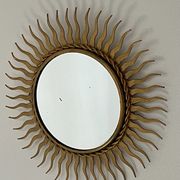 Sun mirror in gold metal 1950  21cm
