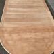 Renovated round extendable dining table with a central wooden leg, 113-203cm.