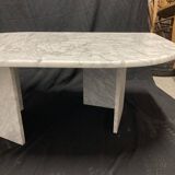 Vintage coffee table in white carrara marble