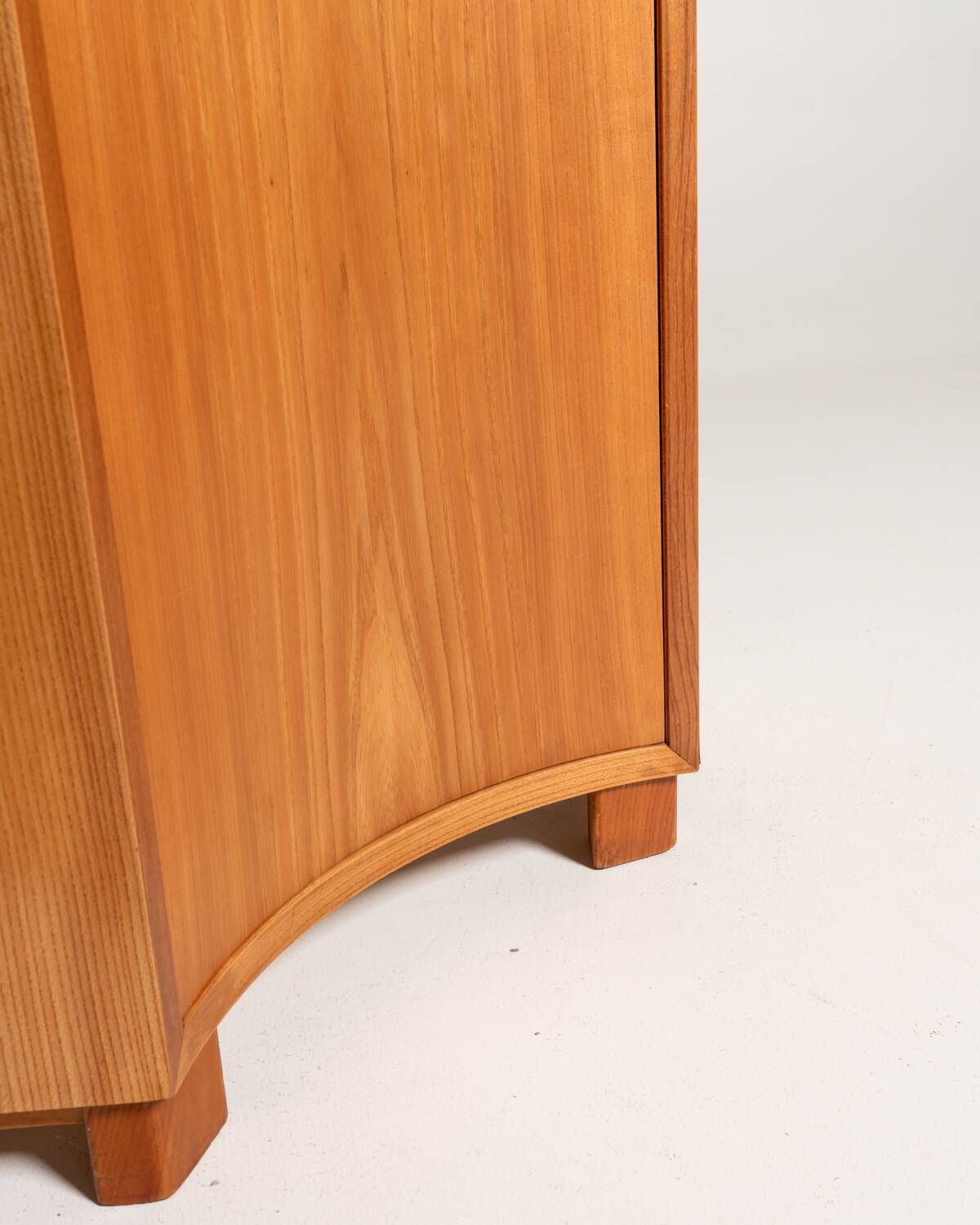 Scandinavian Elm Corner Cabinet, Mid-Century
