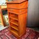 Wooden writing desk with storage, vintage 1950s.