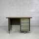 1950s industrial desk in metal and wood Remington Rand Fran