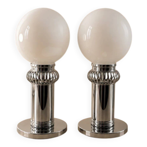 paire de lampes en chrome - 1970