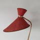Scoubidou tripod floor lamp, Lunel style diabolo lampshade, 1950s