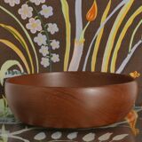 Mid-Century Modern Solid Teak Wood Bowl, Sweden 1960s