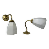Pair of old vintage opaline sconces