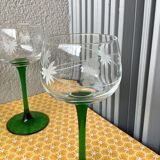 French Roemer Alsace glasses chiseled Luminarc