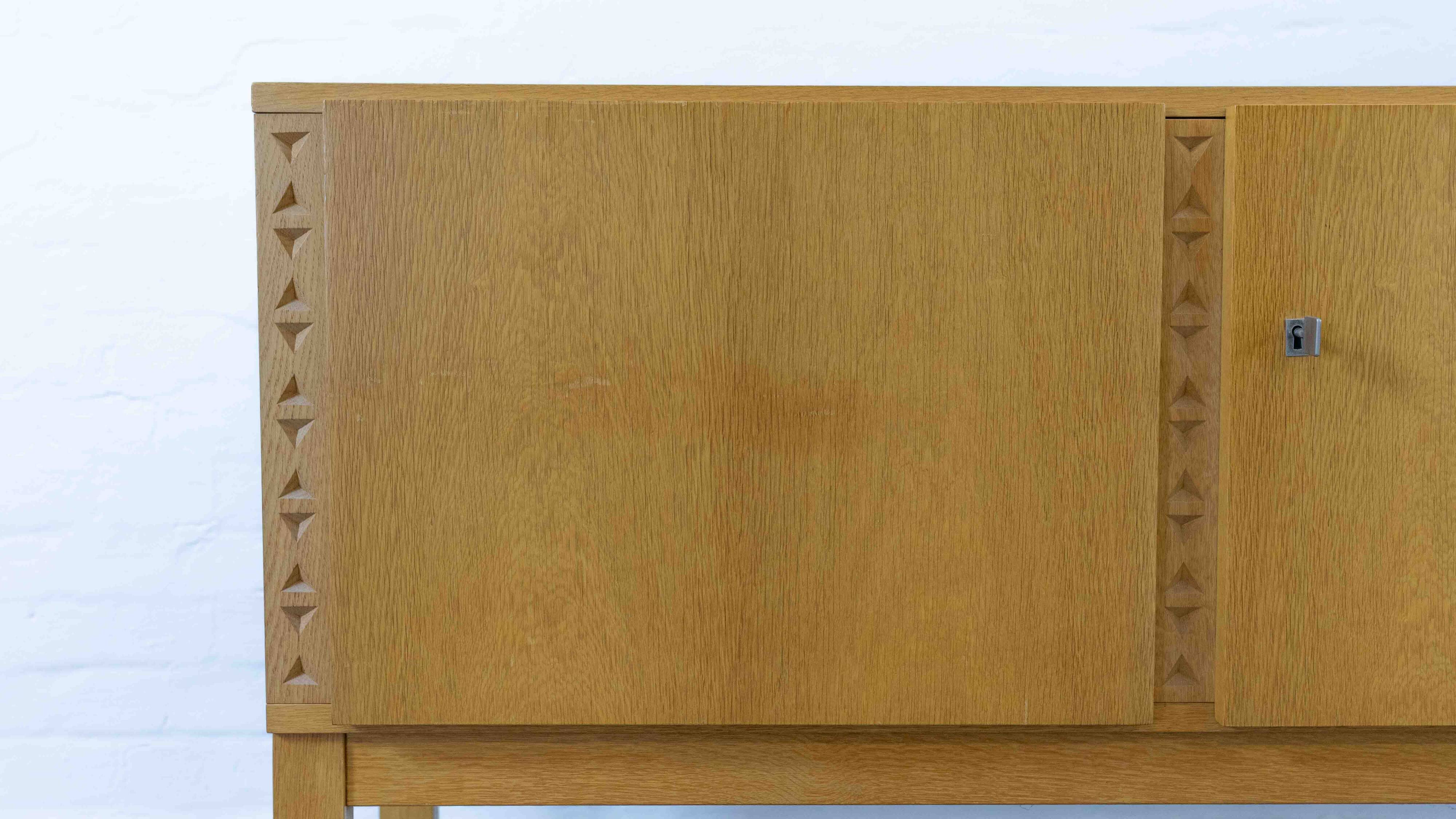 Mid-century brutalist oak sideboard