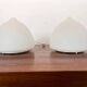Pair of Czech Opaline Glass Sculptural Table Lamps, 1970s