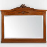Art Deco mirror in oak with carved decorations and facet cut mirror, 1930s