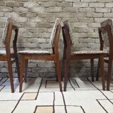 Set of 4 vintage Scandinavian teak chairs from the 1960s.