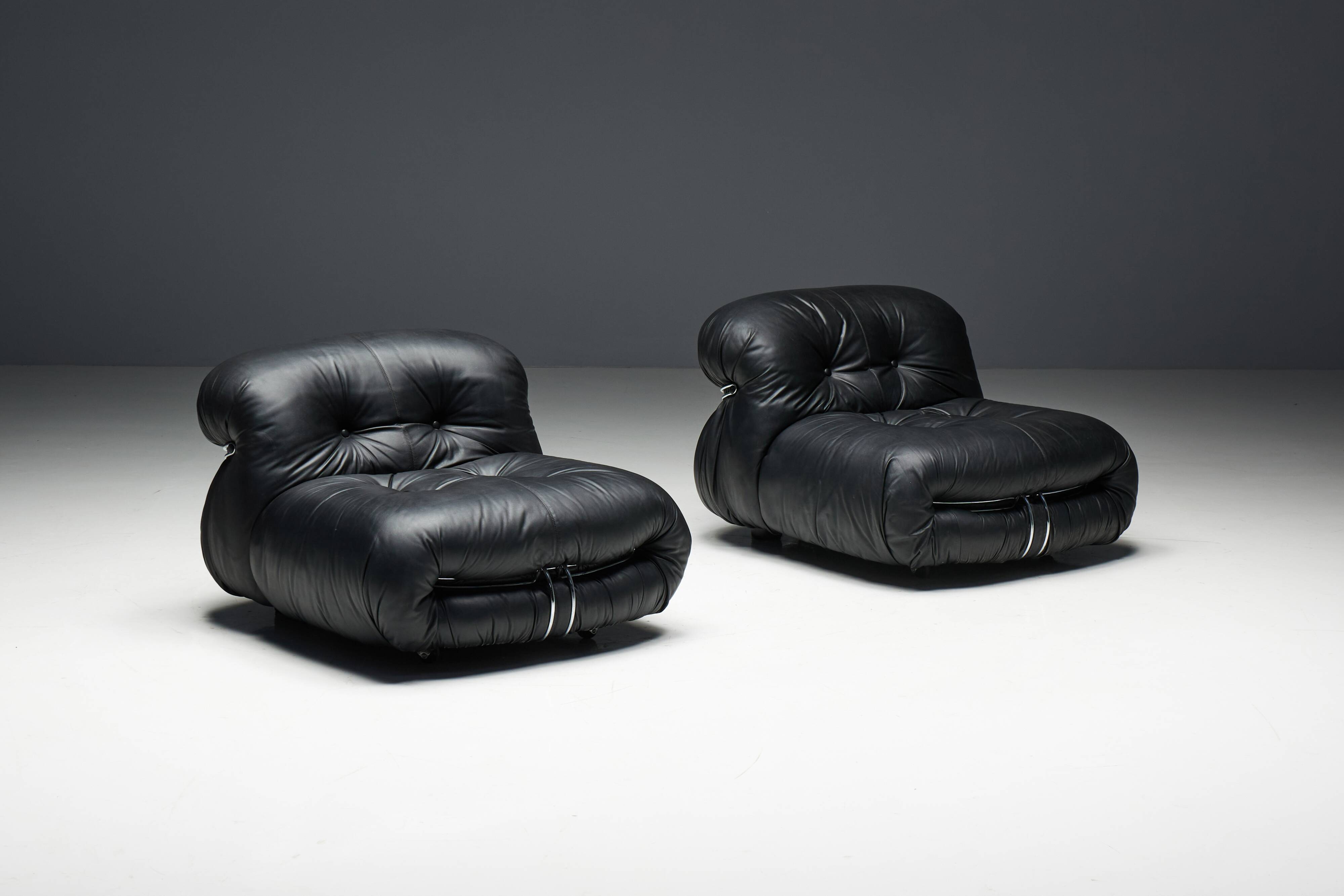 Soriana Lounge Chairs by Afra & Tobia Scarpa for Cassina, Italy, 1970s