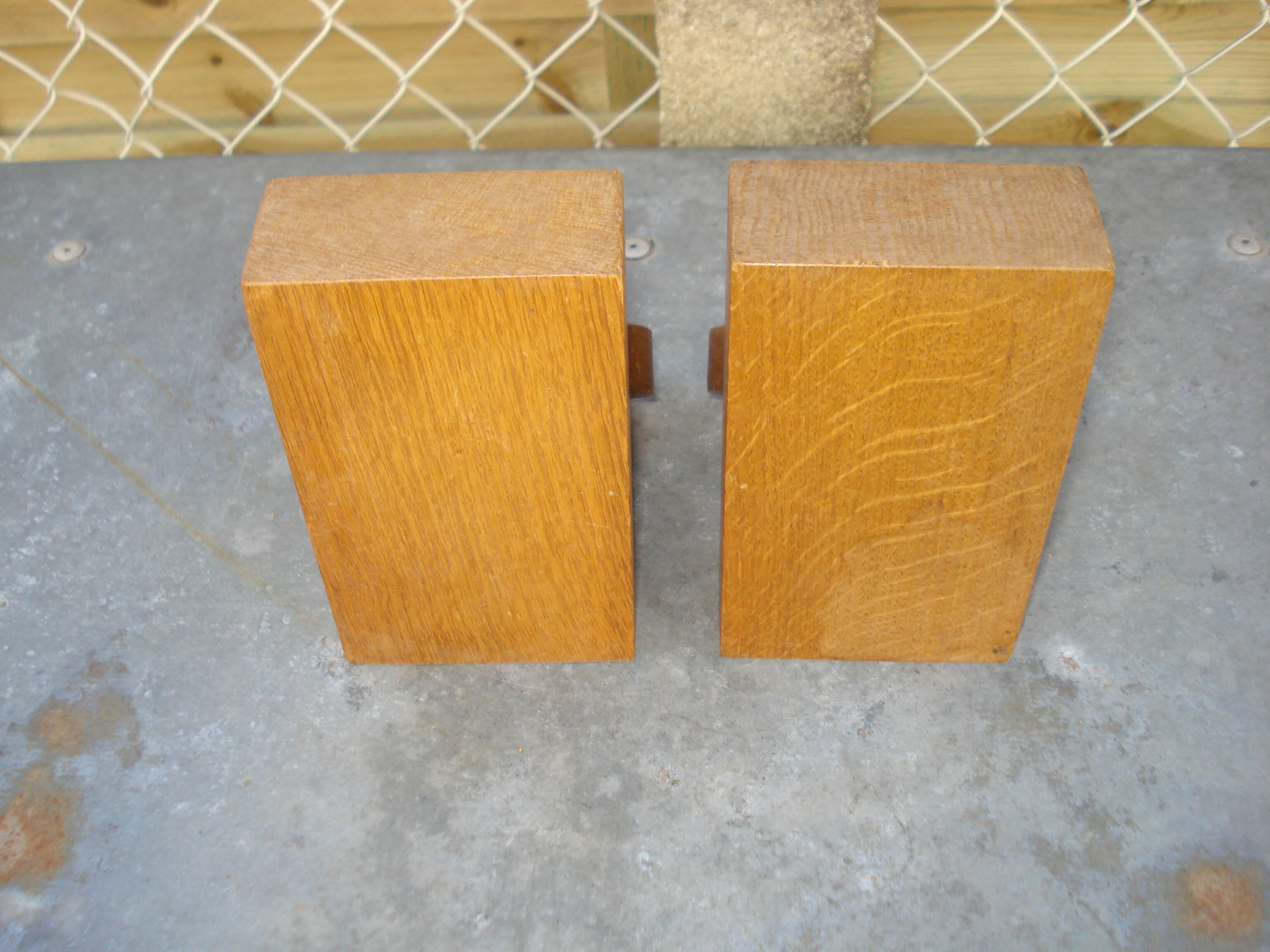 Pair of wooden books with oak rings Jacques ADNET 40s