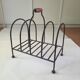 Vintage metal and wood magazine rack