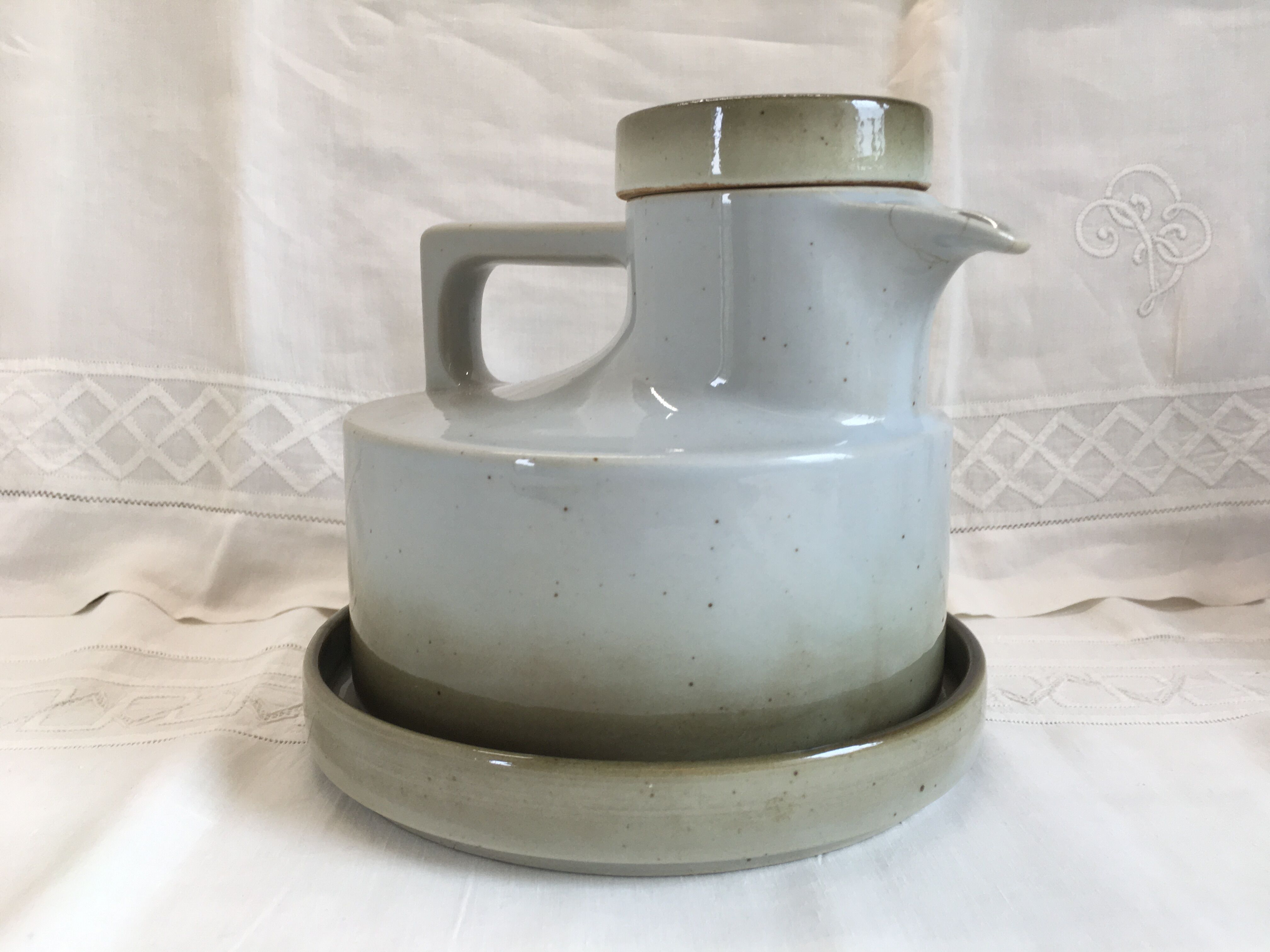 Rare coffee / tea service in Brenne sandstone "Grand Feu" - France 70s