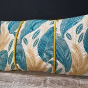 Lot de 2 coussins velours/imprimés 50x30cm