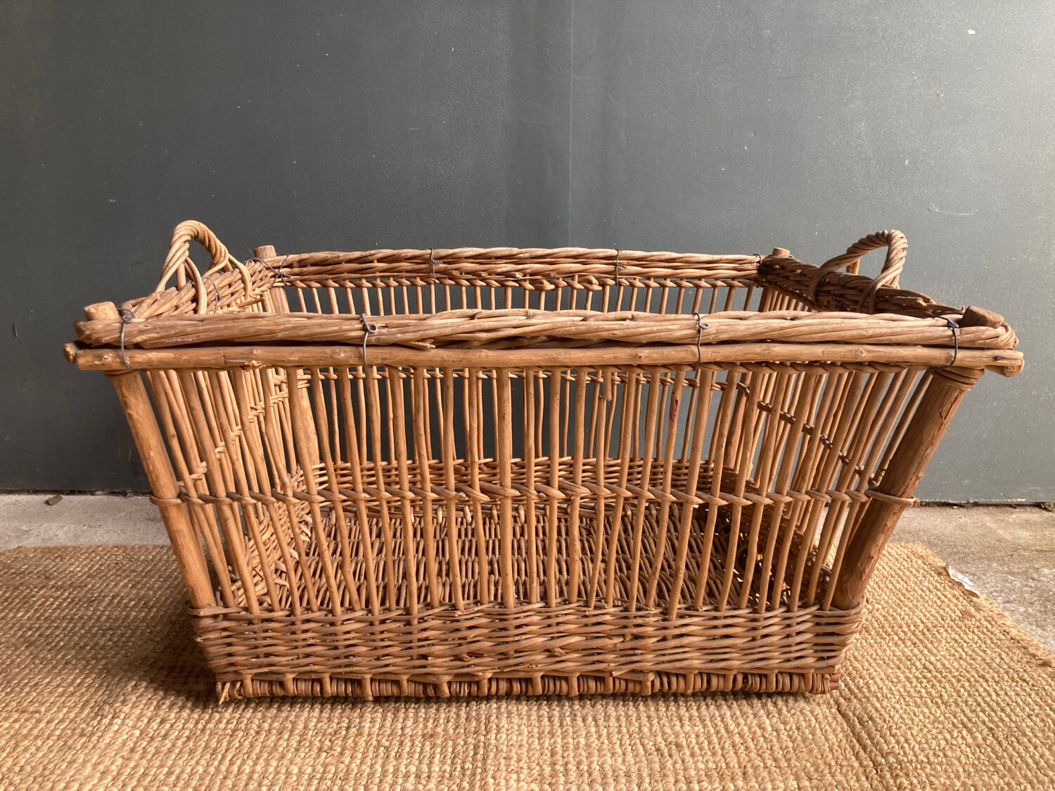 Wicker laundry basket