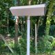 Vintage halogen floor lamp in white steel from the 1970s.