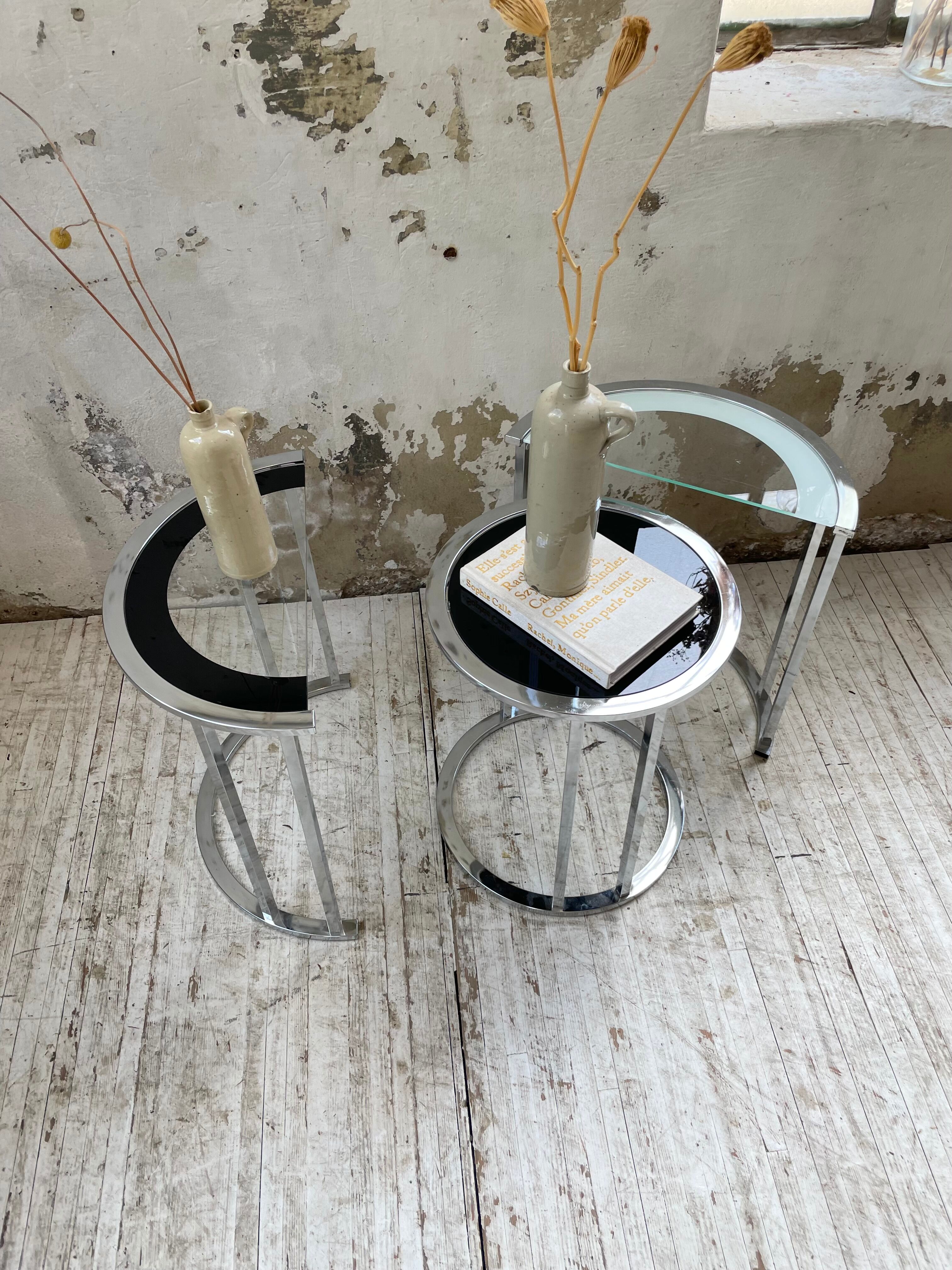 Trio of 70s chrome consoles