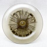 Coupe Art Déco en verre fumé à motifs géométriques