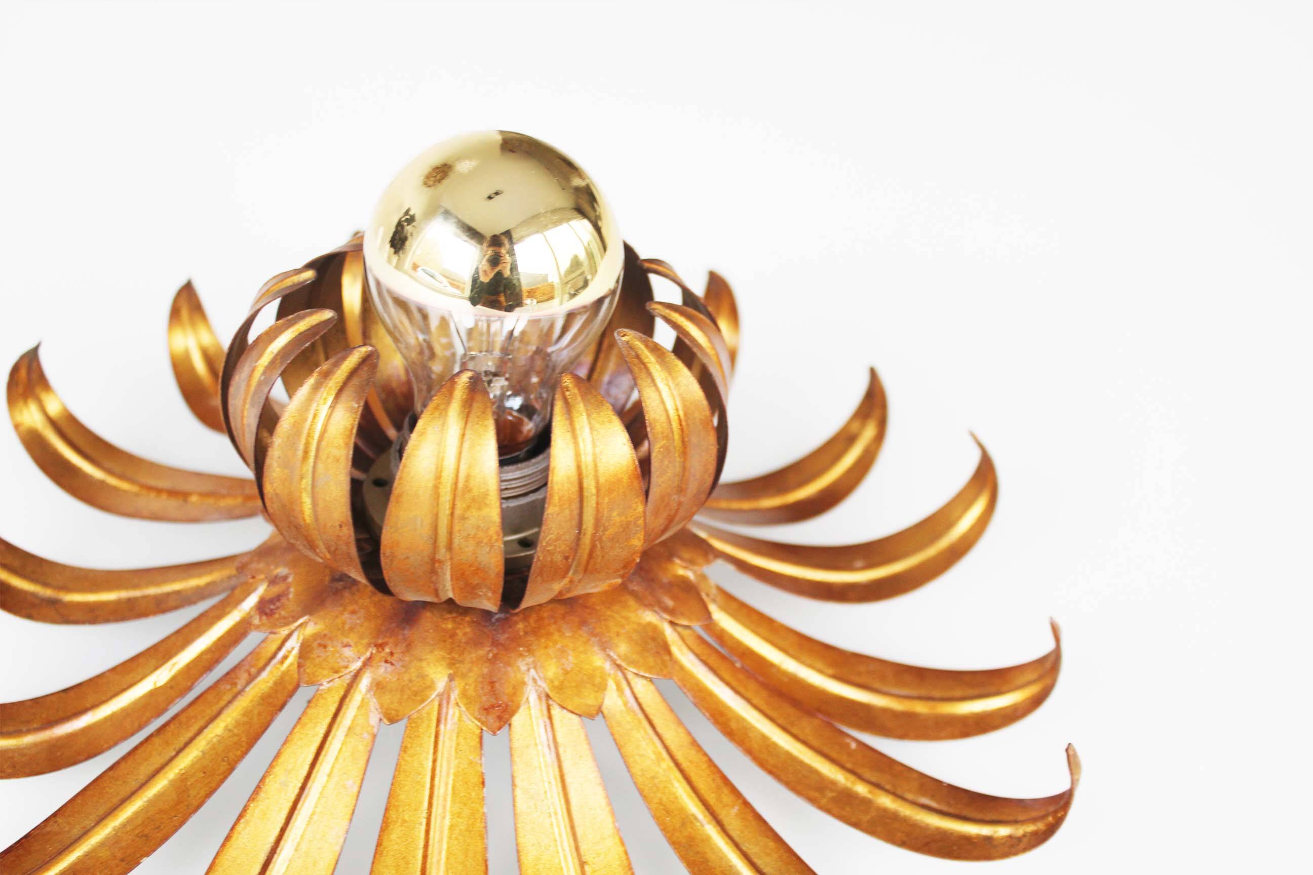 1960’s Italian Gilt Sunburst Wall Light