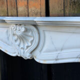 Louis XV style fireplace in Carrara marble, around 1900.