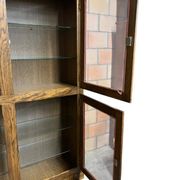 Robust vintage wooden display cabinet / wardrobe