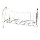 Vintage 1950s wrought iron bed bench