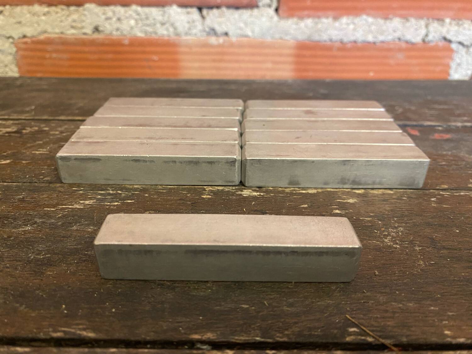 Set of 11 vintage aluminium knife rests from the 1970s